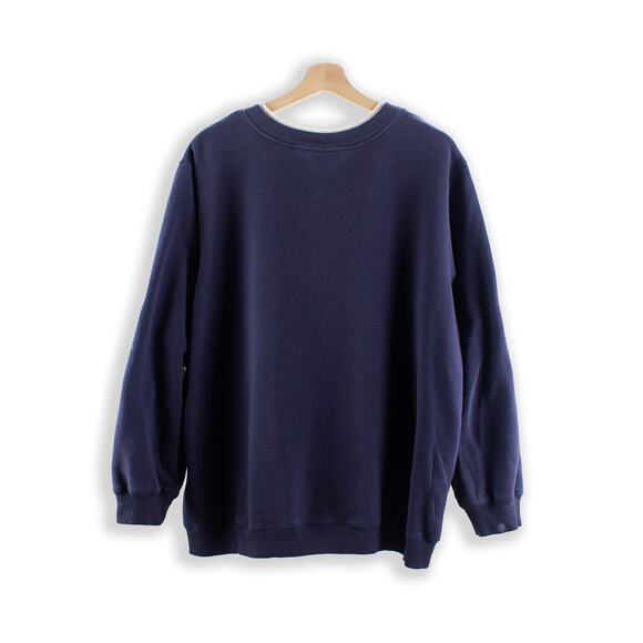 Vintage Jumper - Retro 90s Sweatshirt - 1/4th Zip Floral Sweater - 2XL - Picture 2 of 3